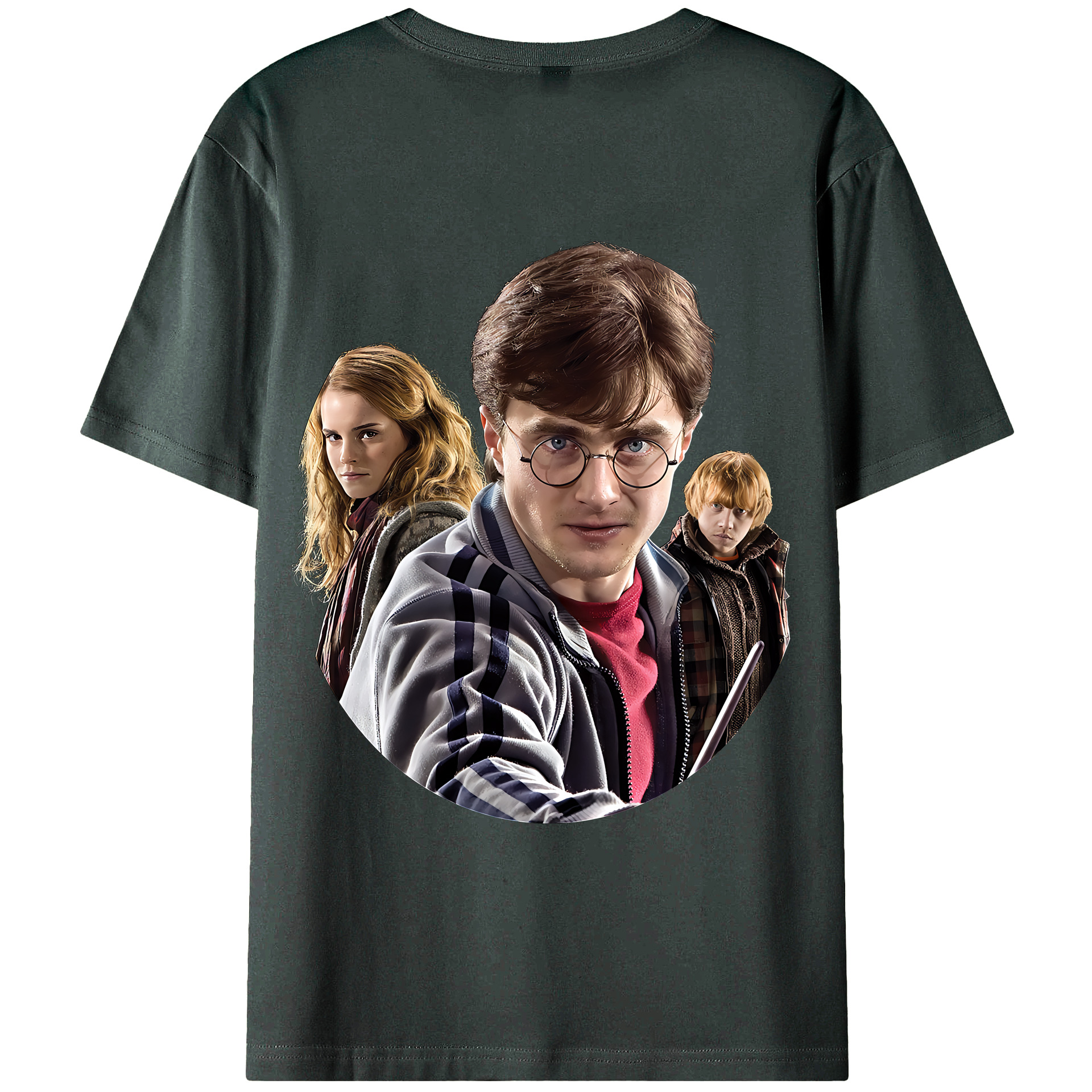 （画像用） Harry Potter ハリー・ポッターシリーズ 綿100％ メンズ半袖Tシャツ（バックプリント） 通気性